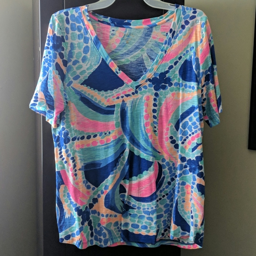 Lilly Pulitzer Ocean jewels top medium